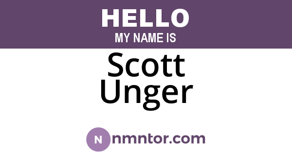 Scott Unger