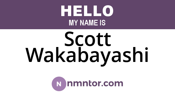 Scott Wakabayashi