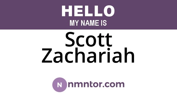 Scott Zachariah