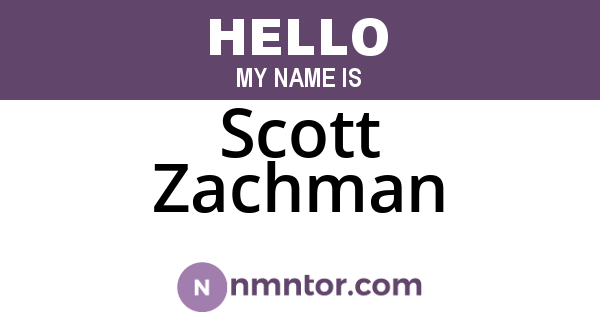 Scott Zachman