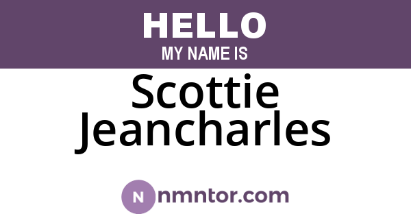 Scottie Jeancharles