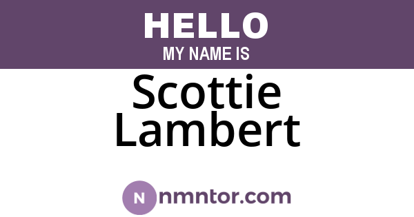 Scottie Lambert