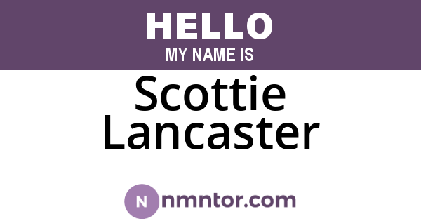 Scottie Lancaster