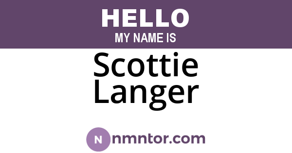 Scottie Langer