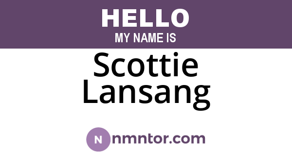 Scottie Lansang