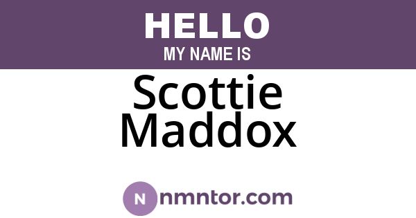 Scottie Maddox