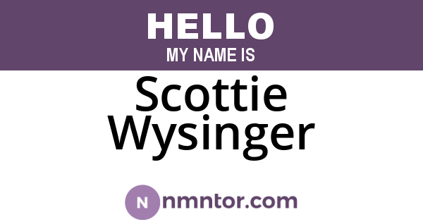 Scottie Wysinger