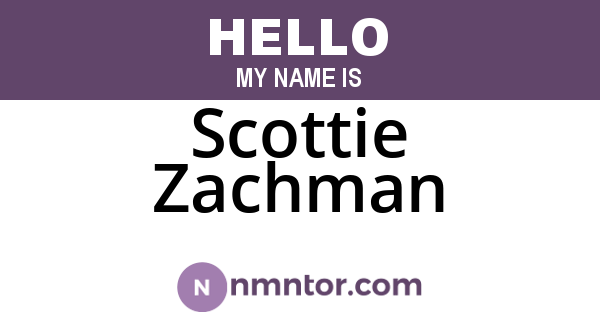 Scottie Zachman