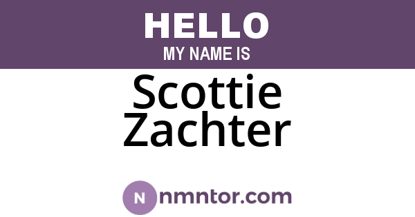 Scottie Zachter