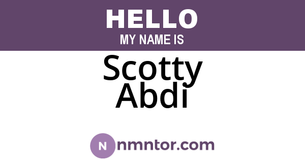 Scotty Abdi