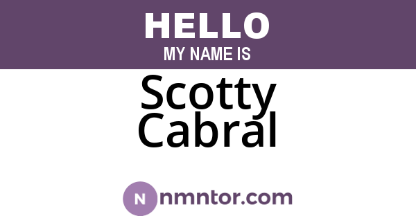 Scotty Cabral