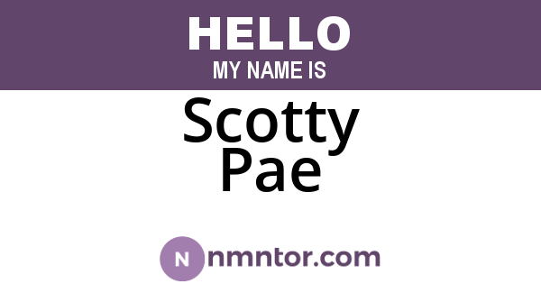 Scotty Pae