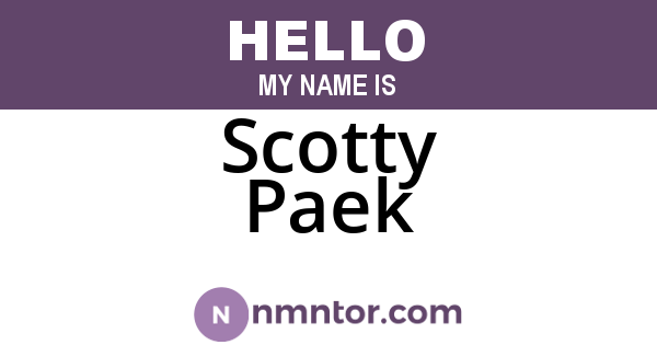 Scotty Paek