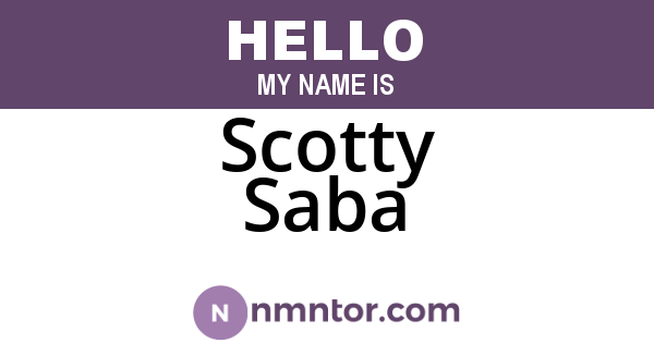 Scotty Saba