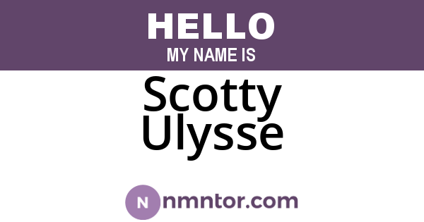 Scotty Ulysse