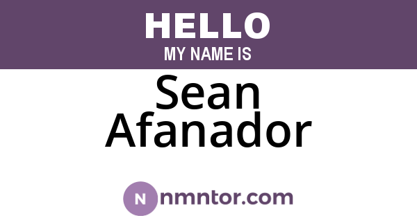 Sean Afanador