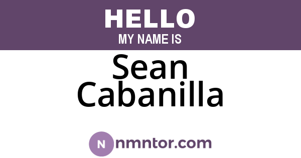 Sean Cabanilla