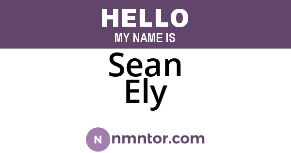 Sean Ely
