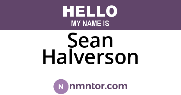 Sean Halverson