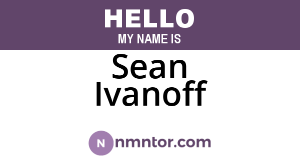 Sean Ivanoff