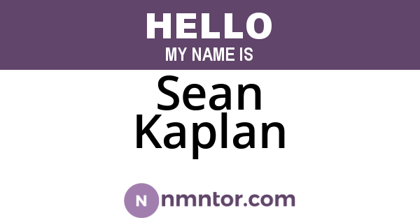 Sean Kaplan
