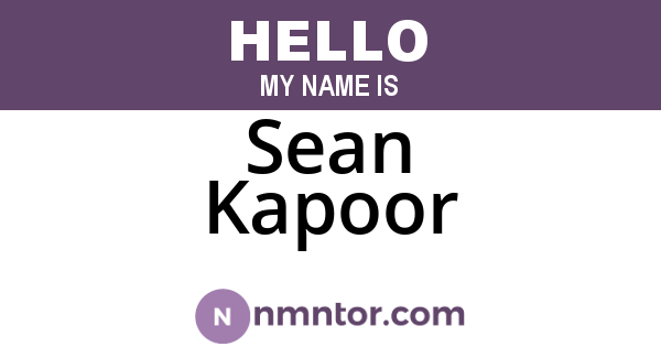 Sean Kapoor