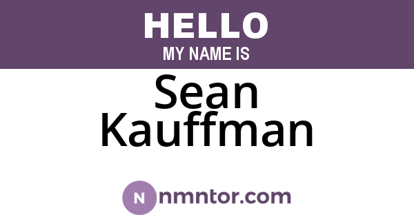 Sean Kauffman