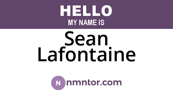 Sean Lafontaine