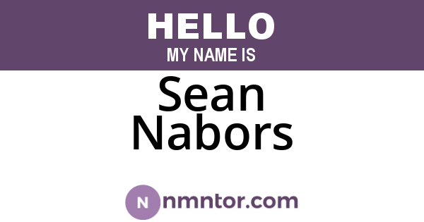 Sean Nabors