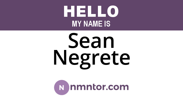 Sean Negrete