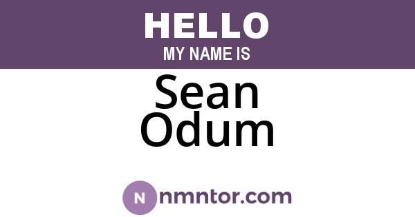 Sean Odum