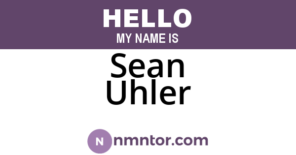Sean Uhler