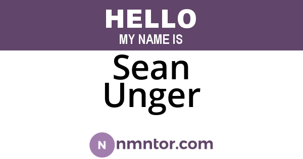 Sean Unger