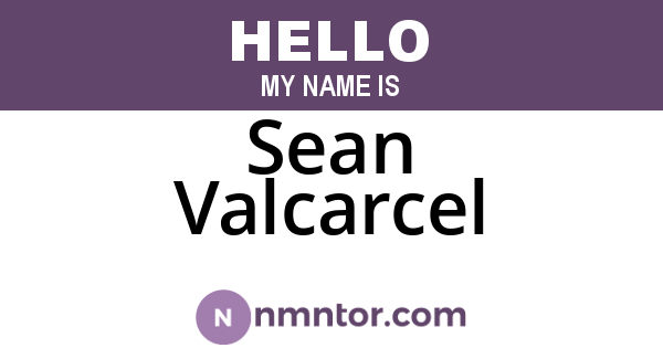 Sean Valcarcel