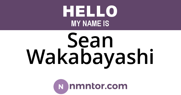Sean Wakabayashi