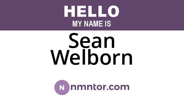 Sean Welborn