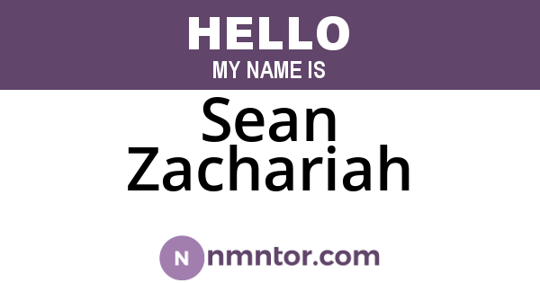 Sean Zachariah