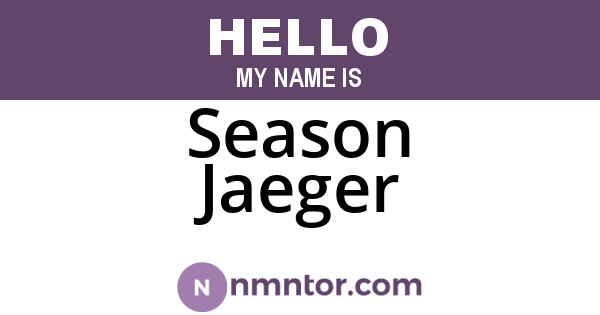 Season Jaeger
