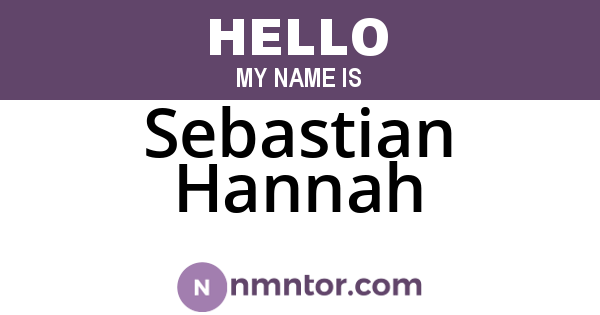 Sebastian Hannah