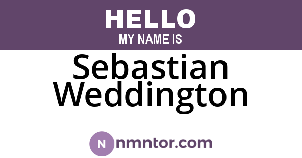 Sebastian Weddington