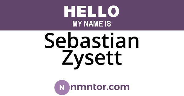 Sebastian Zysett