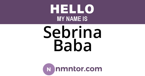 Sebrina Baba