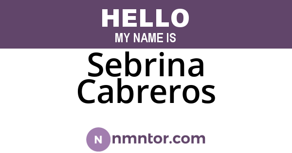 Sebrina Cabreros