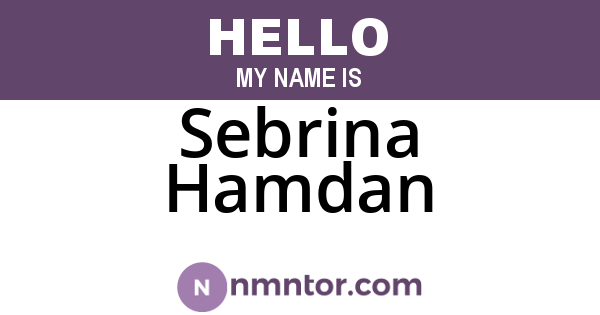 Sebrina Hamdan