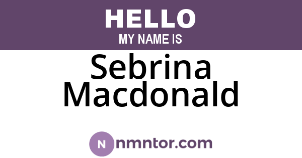 Sebrina Macdonald