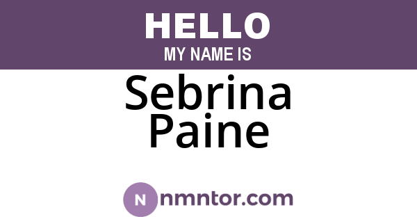 Sebrina Paine
