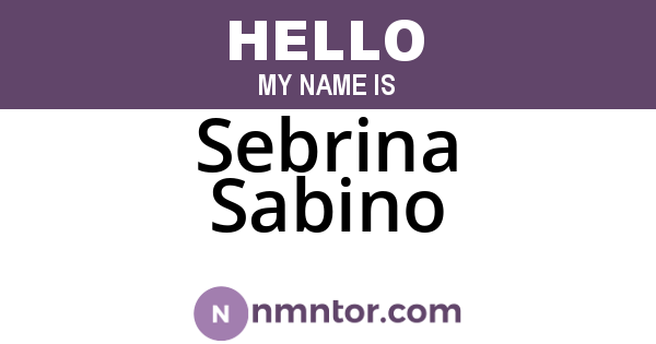 Sebrina Sabino