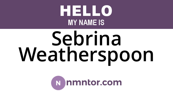 Sebrina Weatherspoon