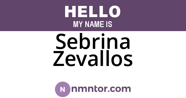 Sebrina Zevallos