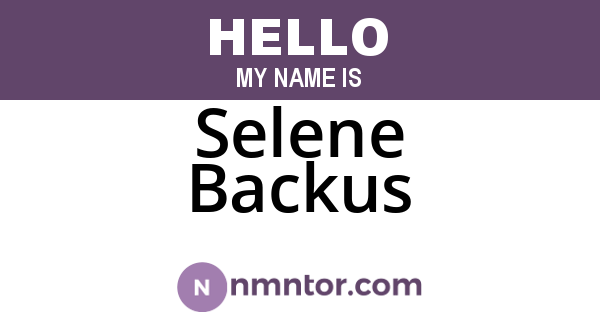 Selene Backus